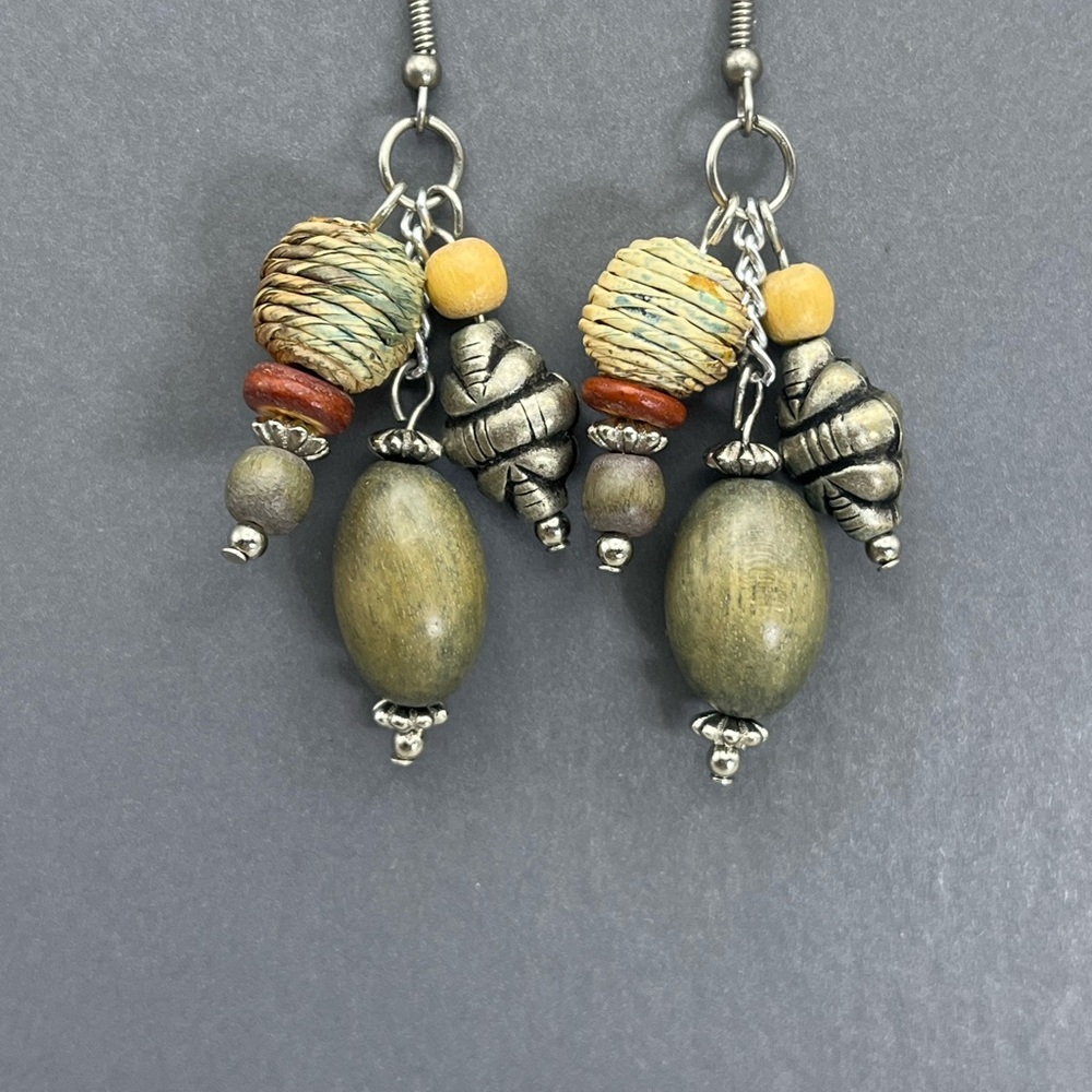 Tribal Multicolor Beaded Earrings